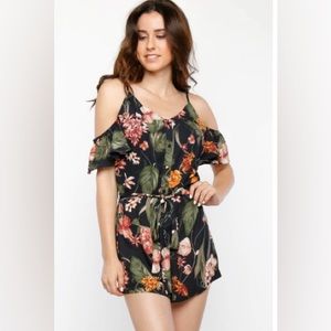Navy Floral Romper